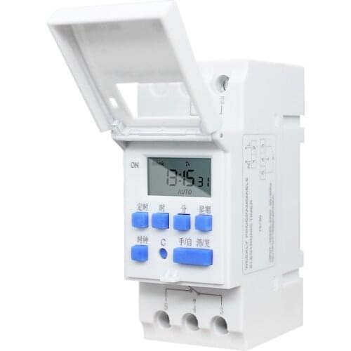 Electronic Weekly 7 Days Programmable Digital Industrial Time Switch Relay Timer Control AC 220V 16A Din Rail Mount