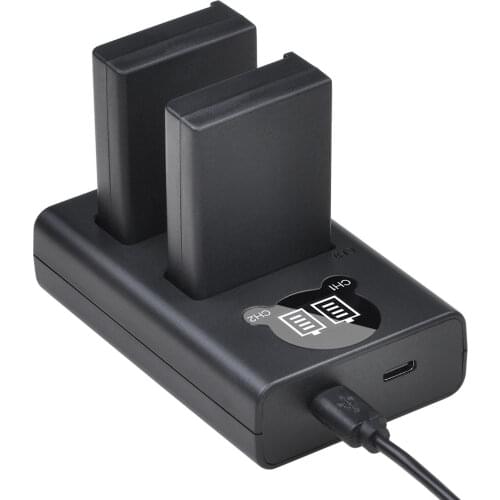 EN-EL9A EN-EL9 Battery Pack + Charger with USB and Type-c Port for Nikon D3000 D5000 D40X D40 D60 DSLR, EN EL9 EL9A Battery