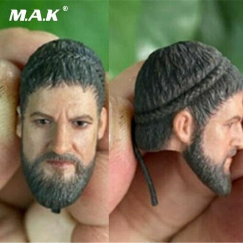 Collectible 1/12 scale Male Soldier King Of Sparta Head Sculpt Carved Model Fit 6" action Figure Body in stock