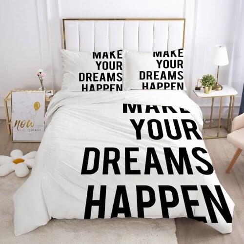 3D Bedding Set Duvet Cover Sets Quilt Covers Comforter Cases Bed Linen Queen Double Twin Single Size Letter Design Home Textile