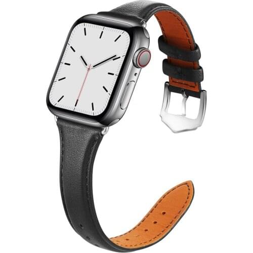 Leather Slim Strap For Apple Watch Band 38mm 42mm Wrist Bracelet For iWatch Series SE 6 5 4 3 2 1 40mm 44mm PU Buckle Watchband