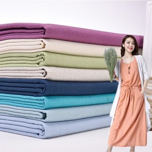 DIY Linen Cotton Fabric For Needle Embroidery Patchwork Sewing Textiles Summer Clothes Ramie Fabric 100x140cm