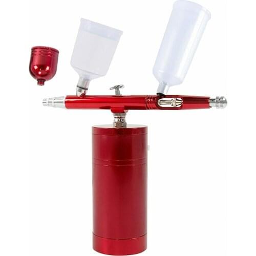 Mini Airbrush Compressor Kit Dual-Action Spray Paint Tattoo Nail Art Cake Decor Modeling Tools For Home DIY Set