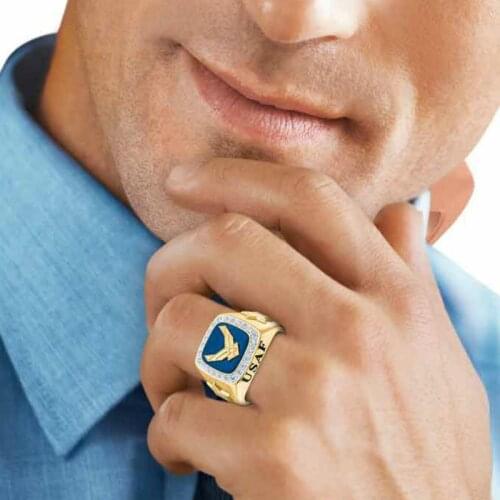 Mens 925 Silver Cross Gold Color Zircon Ring Party Gift Jewelry Ring Wholesale size 8-13