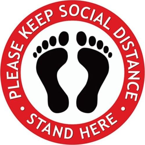 Round Waiting In Line Sticker Social Distance Keeping Safety Floor Sign People Gathering Control Adhesive Paster