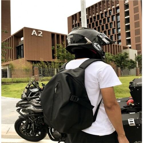 Newest Reflective Zipper Helmet Backpack Decompression Massage Shoulder Strap Large-Capacity Rider Bag