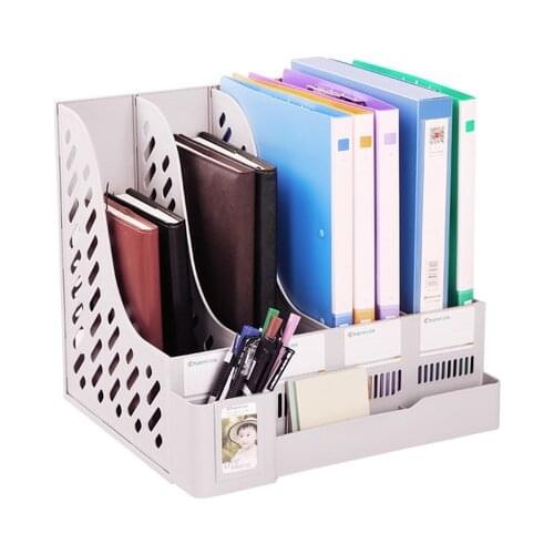 Office Desk File Organizer Document Holder A4 Filing Box Multifunction Plastic File Folder Organizer