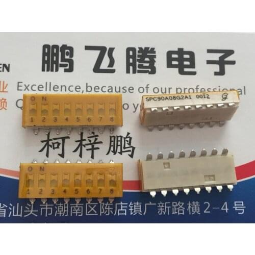 Original new 100% SPC90A08G2A1 dial switch 8-digit spacing 2.54mm piano key type horizontal dial