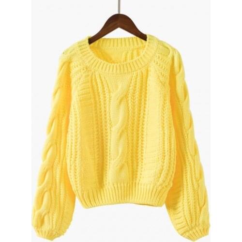 2021 Autumn and Winter Candy Color Lazy Style Thickened Sweater Womens Korean Style Loose Thick Pullover Sweater for Women Y506