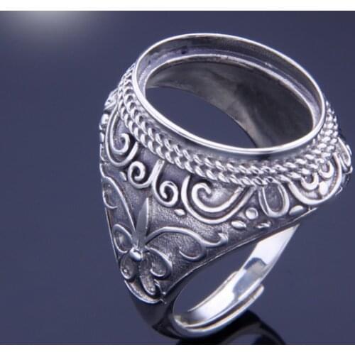14*18mm 925 STERLING SILVER Semi Mount Bases Blanks base blank Pad VINTAGE ring Setting set jewelry findings gift diy A2232