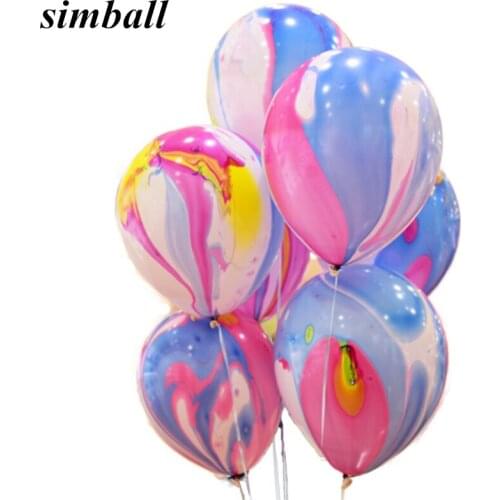 New 12inch Rainbow Printed Latex Balloons Inflatable Colorful Clouds Balloon Wedding Decoration Birthday Party Balloons Supplies