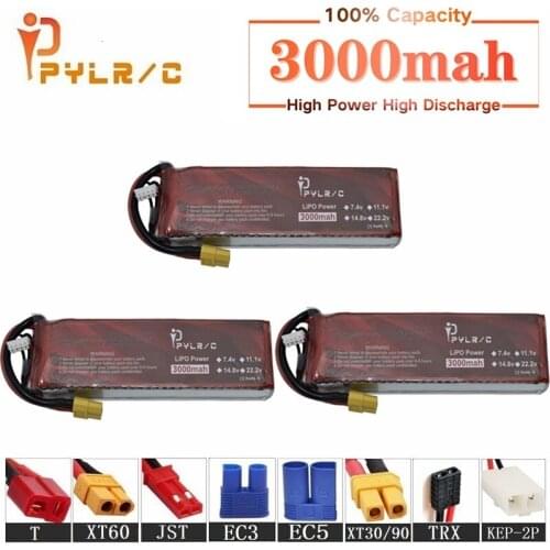 High Rate 14.8v 3000mAh Lipo Battery For RC Helicopter Parts 4s Lithium battery 14.8v 50C RC Cars Airplanes Drone Battery T/XT60