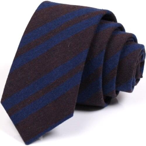 High Quality Mens Striped 6CM Tie Brown Blue Male Fashion Formal Neck Tie Business Suit Necktie Great For Party Work Gift Box