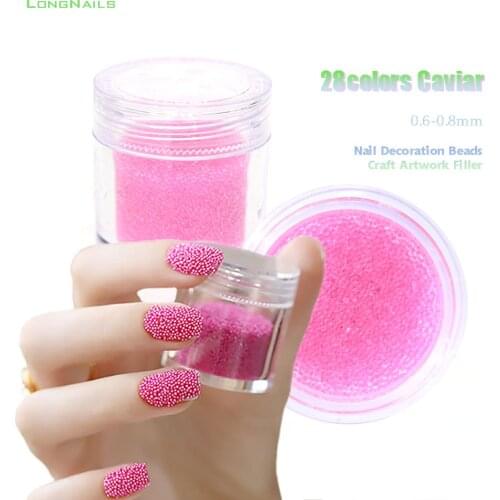 0.6-0.8mm Artwork Nail Decor Fillers Beads 28colors Caviar Mirco Rhinestones Super Craft Fillings Caviar Nail Mini Gems Beads 3D