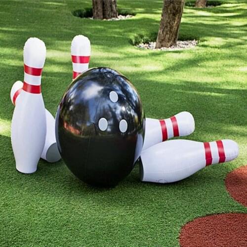 1Set PVC White Portable Kids Portable Inflatable Bowling Suit Game Toy Ball for Outdoors Home Holiday Game Entertainment Product
