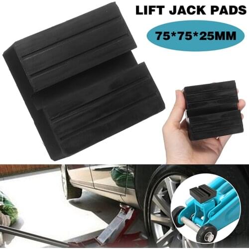 1pc Black Car Auto Lift Jack Bracket Rubber Pads Rail Floor Jack Protection Adapter Pad 75x75x25mm For Maintenance Repair Tool