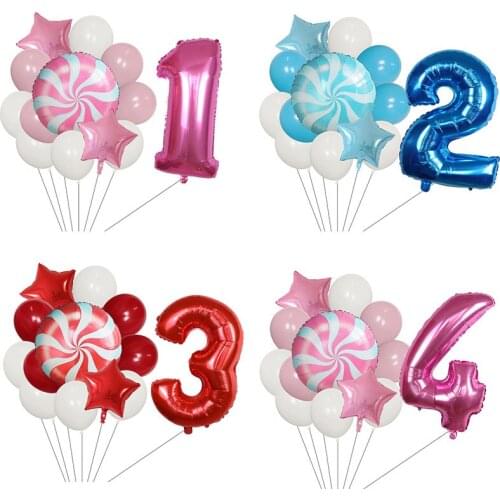 13pcs Donut Figure Balloons Candy Ice Cream Digital Balloon Baby Shower Birthday Party Supplie Kid Toys Donut Grow Up Decoration