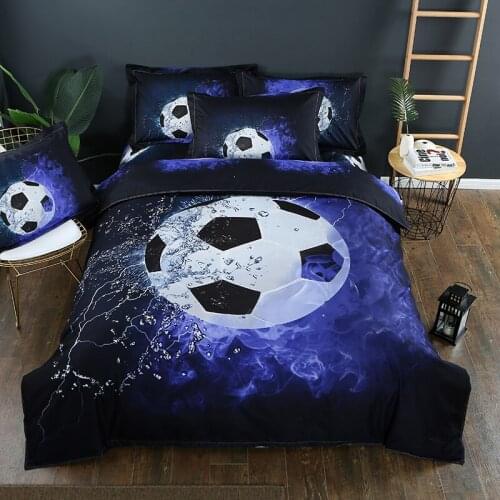 2019 Home Hotel Bedding Set Football Basketball Baseball Theme Pattern Quilt Cover Pillowcases Set For Youngster Boys Gift