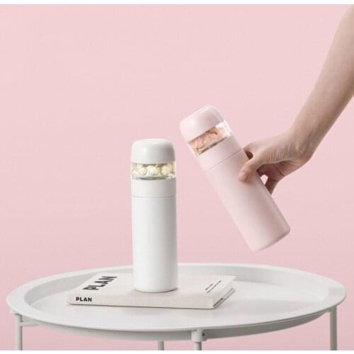 320ML Thermos with glass tea cup Insulated Cup 316 Stainless Steel Vacuum Thermos Travel Coffee Tea Mug