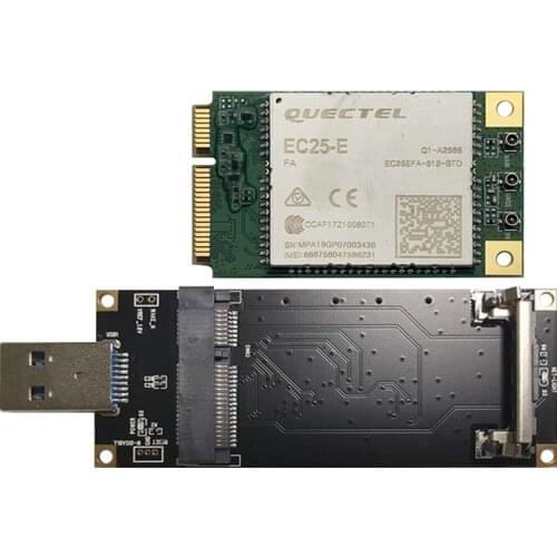 USB3.0 to mini pcie adpter with double SIM card slot for Quectel LTE Cat4 EC25-E EC25-A EC25-AF EC25-EU EC25-AU EC25-J module