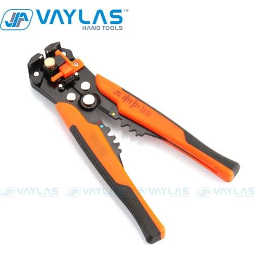 VAYLAS 5 in 1 Auto Wire Stripper Crimper Cable Cutter Self-Adjusting with Cushion Handle Grip Multifunctional Stripping Tools