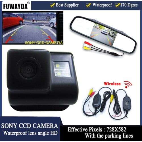 FUWAYDA CCD Car Rear View Camera Car Monitor 4.3Inch TFT LCD Monitor Parking Assistance for Mazda3 Mazda6 MazdaCX-7 MazdaCX-9