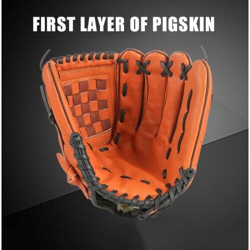 Pigskin Thickening Baseball Glove Outdoor Sports Softball Practice Baseball Gloves Size 10.5/11.5/12.5 Man Woman Kids Training