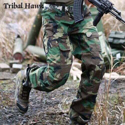 Tactical Camo Pants Men Military Army Paintball Cargo Pants Soldier SWAT Combat Train Multi Pocket Camouflage Uniform Trousers