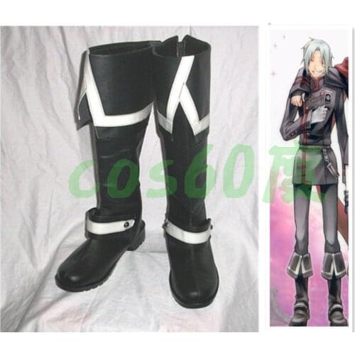 D.Gray-man Allen Walker Black Cosplay Boots shoes S008