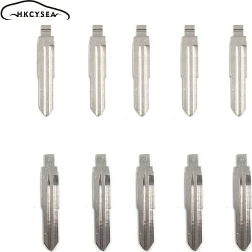 HKCYSEA 10 pcs/lot Metal Blank Uncut Flip KD Remote Key Blade Type #30 for Zhonghua Key Blade NO. 30