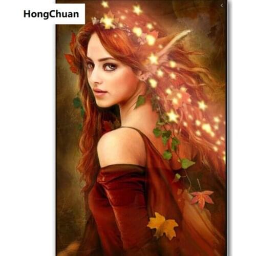 Long Ear Elf Girl Cartoon 5D DIY Square/Round Diamond Painting Mosaic Cross Stitch Home Decoration Mural Christmas Gift New Year