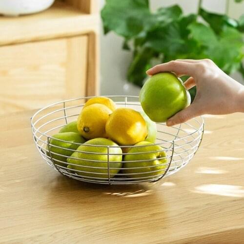 Stainless steel fruits nuts snacks storage basket kitchen desktop anti dust drain organizer hoppets
