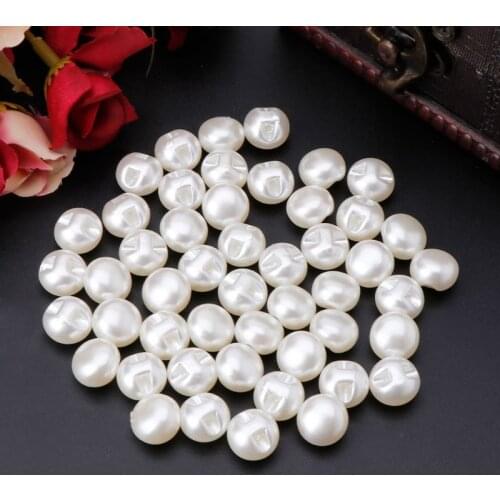 50Pcs 10mm 11mm Round Sewing Pearl Buttons For Clothing Sewing Accessories Clothing Scrapbooking Garment DIY Apparel Tool