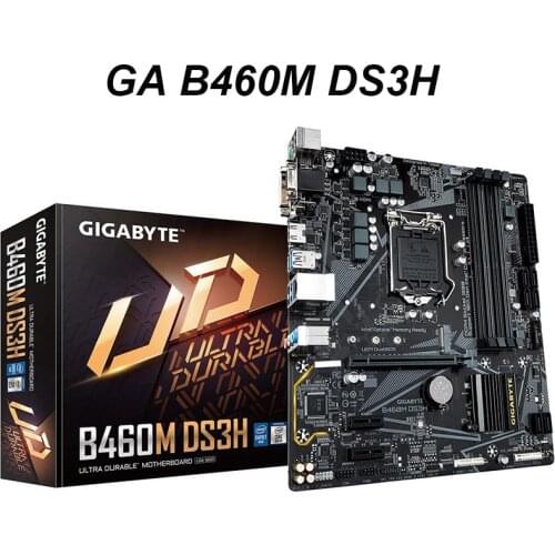 For Gigabyte GA B460M DS3H Micro-ATX Intel B460 DDR4 M.2 USB 3.2 128G Support 10 gen LGA 1200 CPU Motherboard NEW