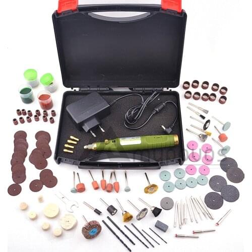 Multi-functional 161pcs 12W Mini Electric Rotary Drill Grinder Polish Sanding Tool Set Kit Bit Case With Box EU Plug