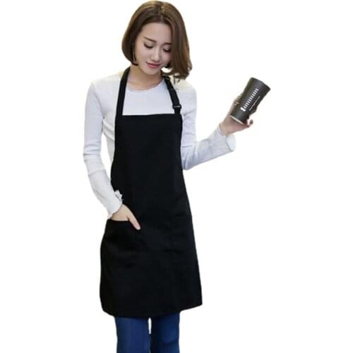Fashion Apron Waterproof Antifouling Chef Cooking Kitchen Double Pocket Kitchen Home BBQ Hairdresser Aprons Custom Logo Gift N