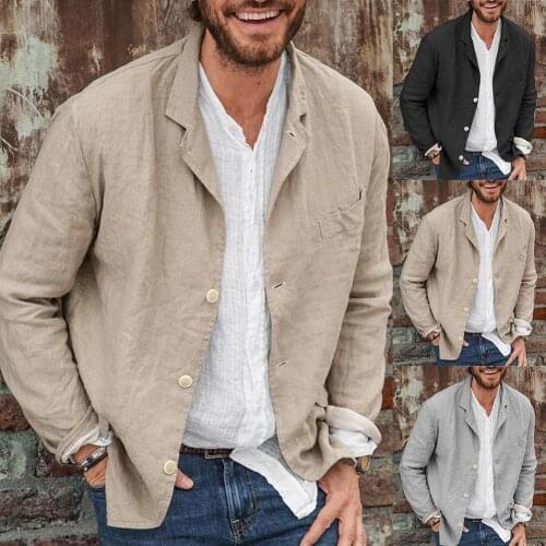 Outerwear Coats Men Autumn Casual Jacket Parkas Long Sleeve Single-breasted Blazer Coat Jacket Thick Jacket Streetwear Men Coat