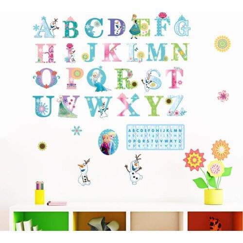 Character Frozen Elsa Anna Wall Stickers For Home Decor Kids Room Bedroom Wall Decoration Mural Art Movie Diy Removable Posters