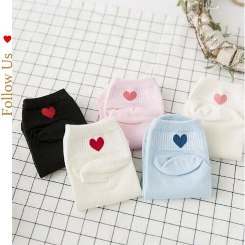 5 pairs of love boat socks women cotton low socks Korean spring and summer women sweat cotton socks