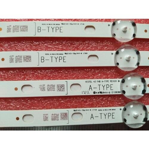 New 10set=40 PCS 7LED 820mm LED strip for VESTEL 43 FHD B A-TYPE VES430UNDL-2D-N11 VES430UNDL-2D-N12 VES430UNDA D43F287N4CW