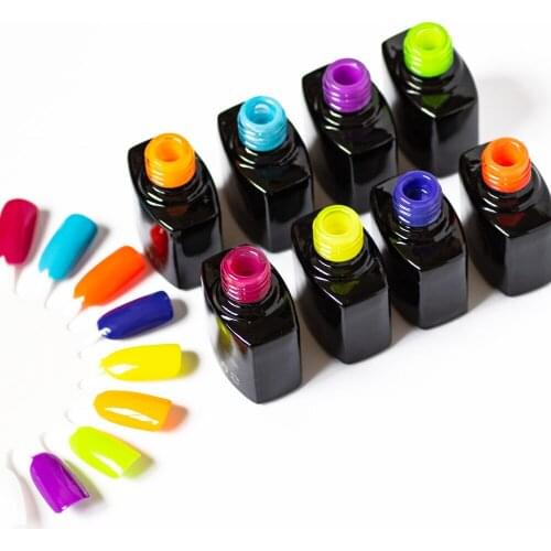 New Arrival 6.5ML Neon Color Gel Nail Polish Pure Red White Pink Varnish Manicure UV Gel Lak Set Vernis Semi Permanent Nail Art
