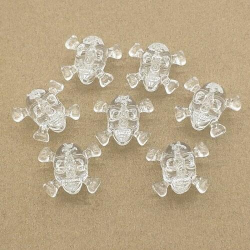 New Arrival! 29x24mm100pcs Clear Skull Shape Beads For Bracelet Necklace Earring Hairpin DIY Parts Jewelry Findings & Components