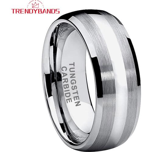 8MM Classic Tungsten Carbide Ring For Men Women Wedding Band Brushed Finish Comfort Fit