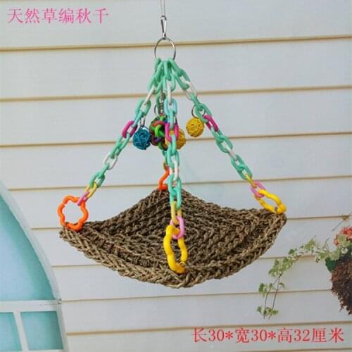 Parrot supplies toy bird Straw nibbling toy Climbing and biting toys Parrot swing Straw toy