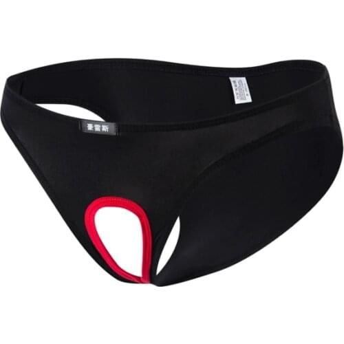 Sexy Men Underwear Open Front Mens Mesh Briefs Big Penis Pouch Hole Mens Panties Low Rise Male Underpants Slips Hombre