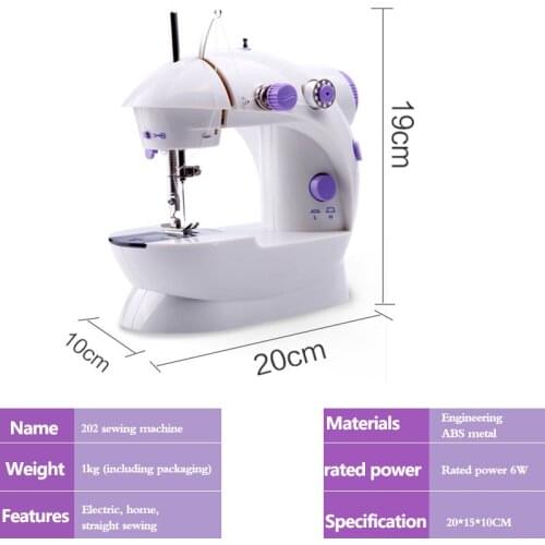 Sewing Machine Mini Portable Household Night Light Foot Pedal Straight Line Hand Table Two Thread Kit Electric Sew Lock Stitch