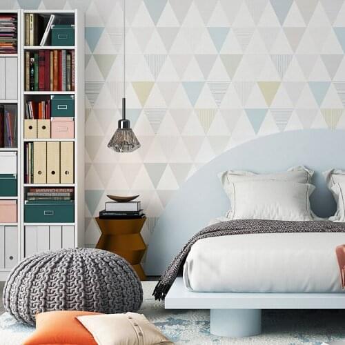 Modern Geometric Diamond Wallpaper Nordic Ins Wind Bedroom For Kids Study Living Room Tv Background Non-woven Wall Paper Roll