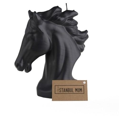 Istanbul Wax Horse Figured Büst Candle Black