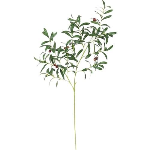 90cm 6 Fork Artificial Olive Leaves Plastic Fake Plants Branches For Christmas Wedding Home Farmhouse Decor Artificial Plant