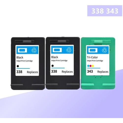Remanufactured ink cartridge 338 343 XL Compatible for hp338 hp343 hp Deskjet 6540 5740 5745 6520 6540 460c 6620 printer